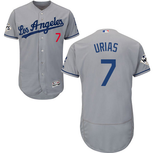 Dodgers #7 Julio Urias Grey Flexbase Authentic Collection World Series Bound Stitched MLB Jersey